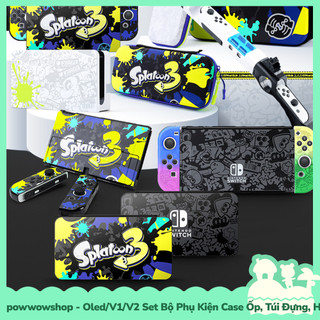 [Sẵn VN - Hỏa Tốc] OLED/V1/V2 Set Phụ Kiện Case Ốp, Túi Đựng, Hộp Băng Nintendo Switch Phong Cách Game Splatoon 3