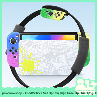 [Sẵn VN - Hỏa Tốc] OLED/V1/V2 Set Phụ Kiện Case Ốp, Túi Đựng, Hộp Băng Nintendo Switch Phong Cách Game Splatoon 3