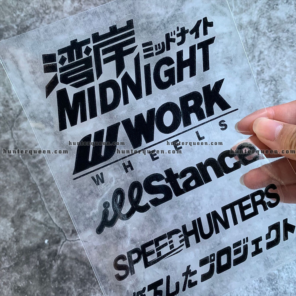 Sticker không nền. Chống Nước In Chữ Speedhunter Midnight Illstance Trang Trí Xe Mô Tô YAMAHA HONDA