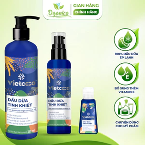 Dầu dừa hữu cơ nguyên chất ép lạnh Vietcoco Vitamin E dưỡng ẩm và chăm sóc da ưu việt - Oganico