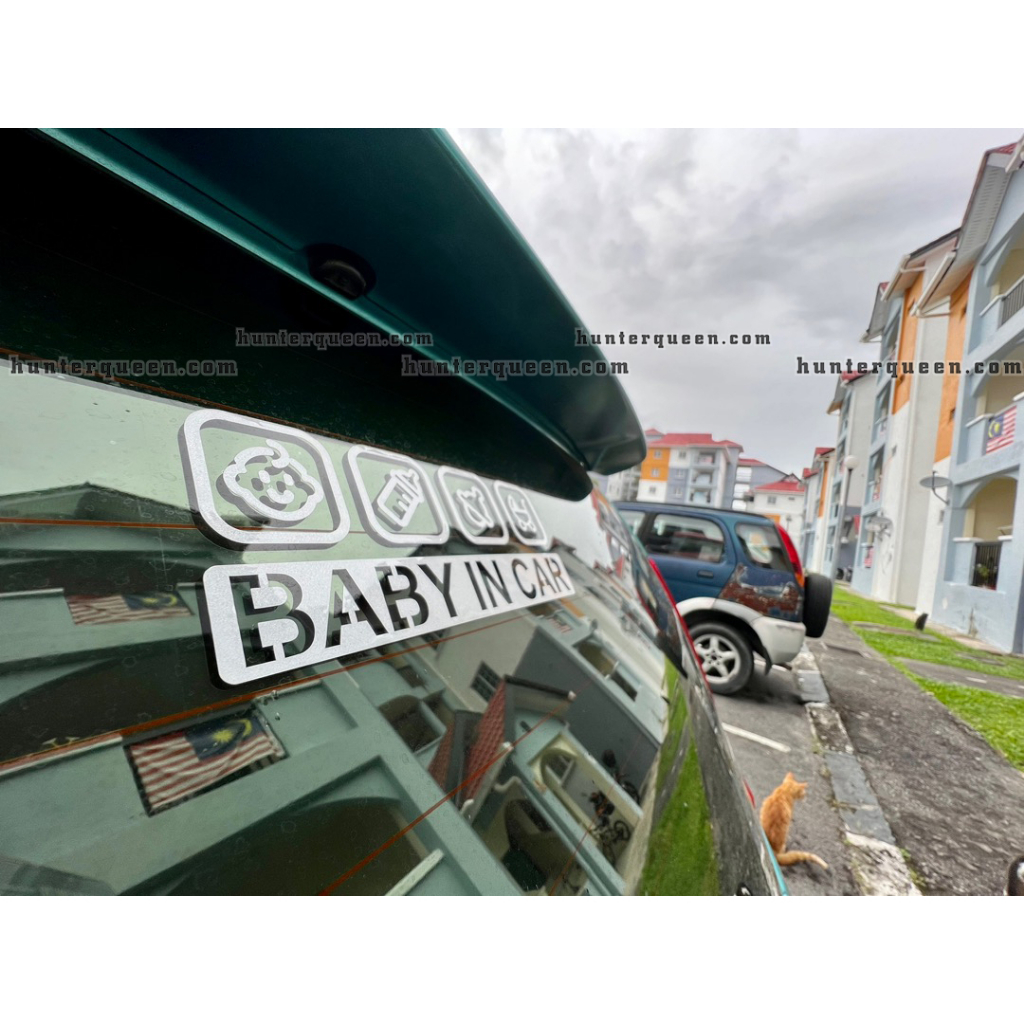 Decal Trang Trí Xe Hơi In Chữ Baby In Car BABYINCAR. Phản quang 3M cao cấp, chống nước