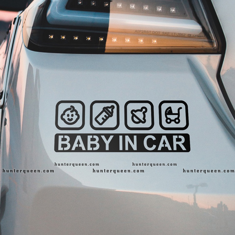 Decal Trang Trí Xe Hơi In Chữ Baby In Car BABYINCAR. Phản quang 3M cao cấp, chống nước