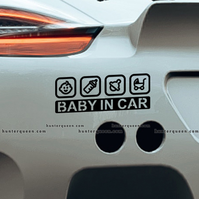 Decal Trang Trí Xe Hơi In Chữ Baby In Car BABYINCAR. Phản quang 3M cao cấp, chống nước