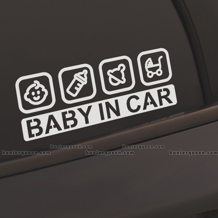 Decal Trang Trí Xe Hơi In Chữ Baby In Car BABYINCAR. Phản quang 3M cao cấp, chống nước