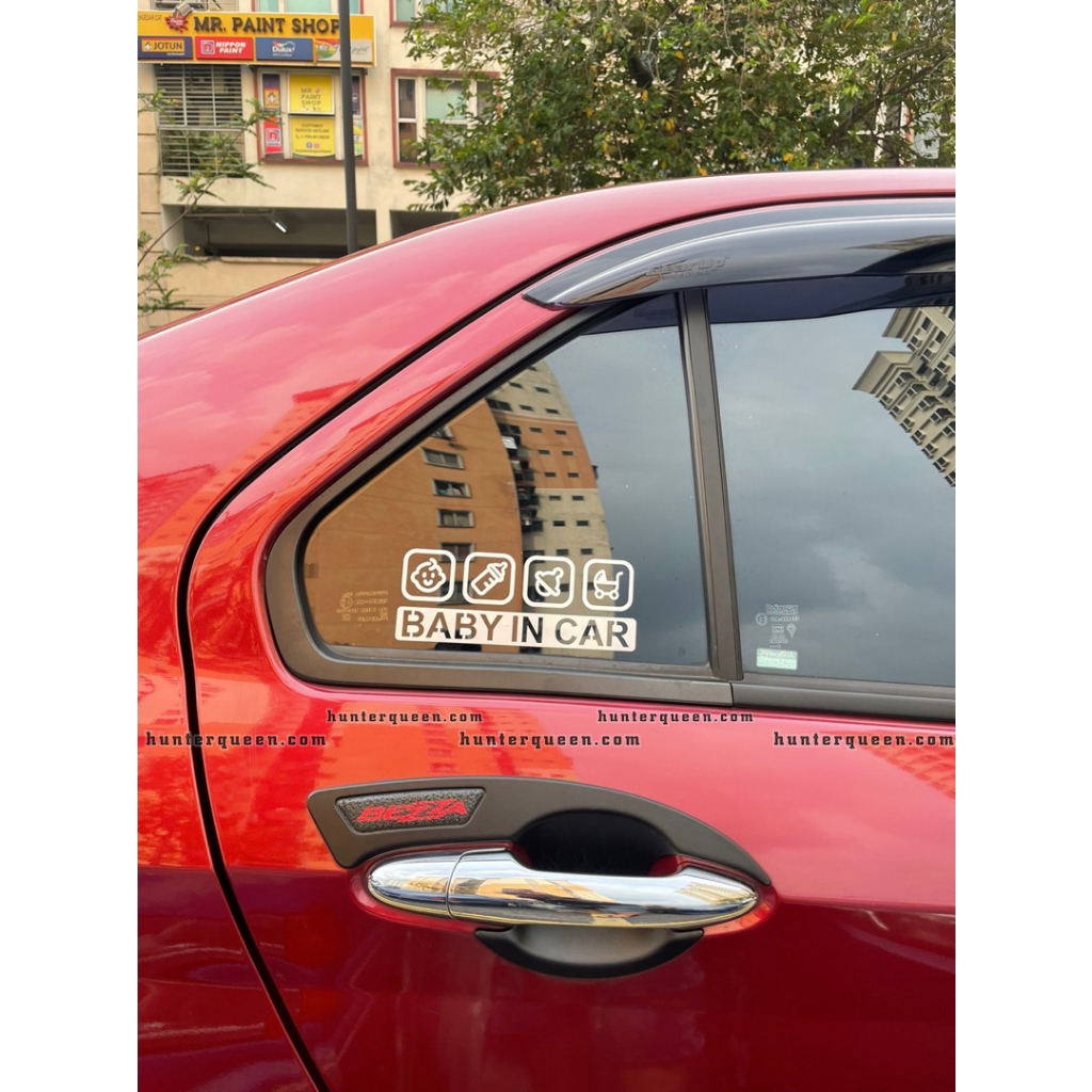 Decal Trang Trí Xe Hơi In Chữ Baby In Car BABYINCAR. Phản quang 3M cao cấp, chống nước