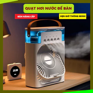 Quạt điều hoà hơi nước mini, Quạt hơi nước làm mát để bàn 3 chế độ gió dung tích bình chứa nước 600ml tích hợp đèn led