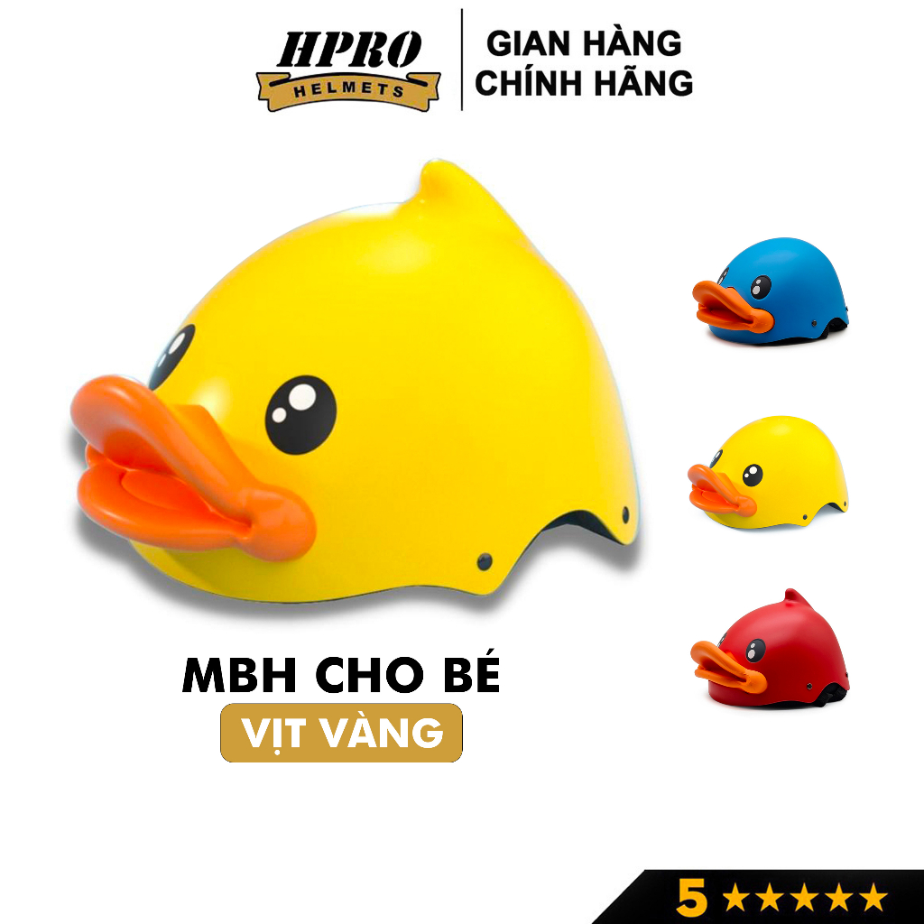 Ảnh Mũ bảo hiểm cho bé Hpro helmet, kiểu dáng con vịt vàng đáng yêu, siêu cute, cho trẻ em từ 2 đến 6 tuổi 1