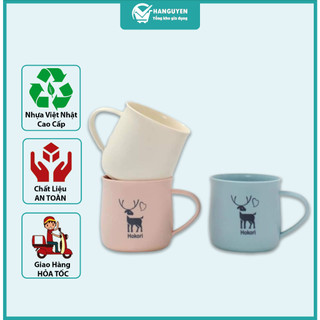 Cốc nhựa Hokori 350ml Việt Nhật chịu nhiệt tốt, Cốc uống nước màu sắc xinh xắn có quai cầm 6369 #A209