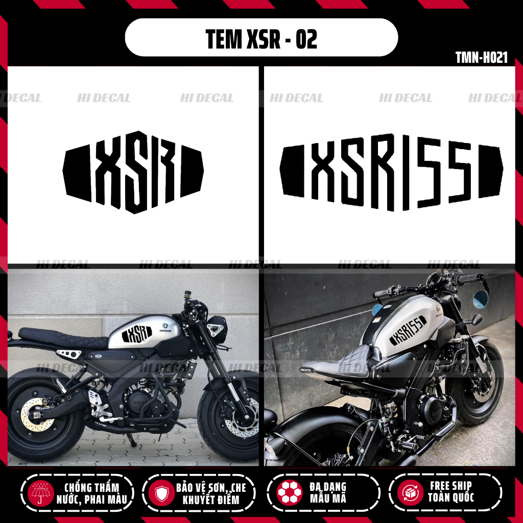 Tem XSR decal sticker dán xe XSR155 TMN 021 Decal cao cấp chống