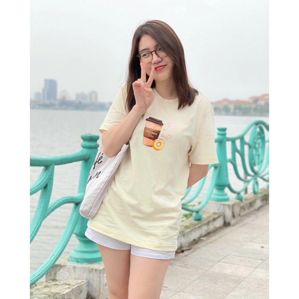 Áo thun Oversize cotton unisex nam nữ Goodore Cà phê Bánh thoáng mát năng động thiết kế độc đáo