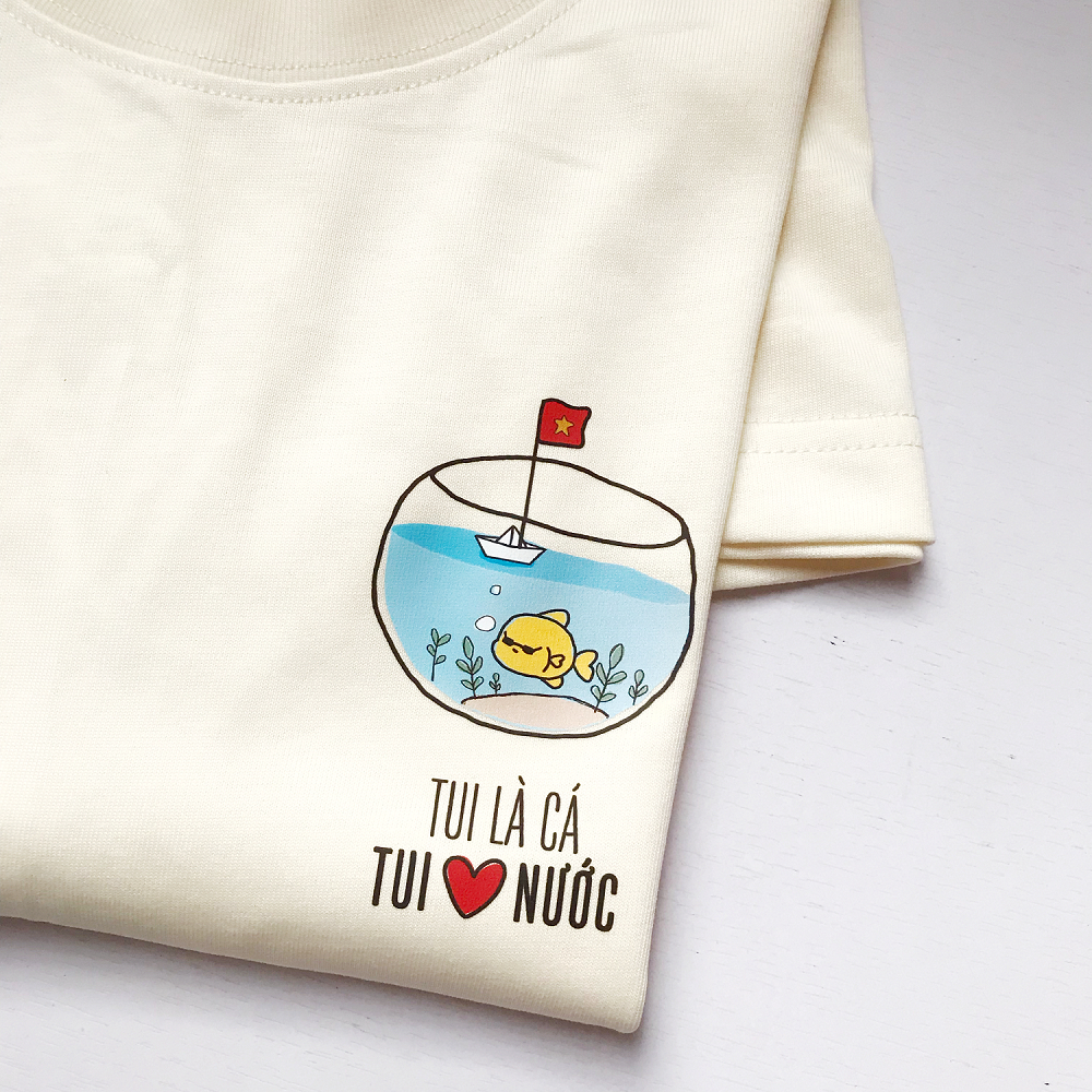Áo thun cotton unisex nam nữ Goodore Cá Cool Mini thoáng mát năng động form Oversize