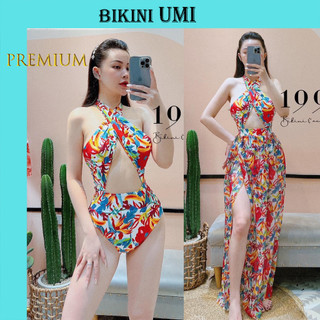 BIKINI 1 MẢNH KÈM MAXI IN HỌA TIẾT  BIKINISTORE