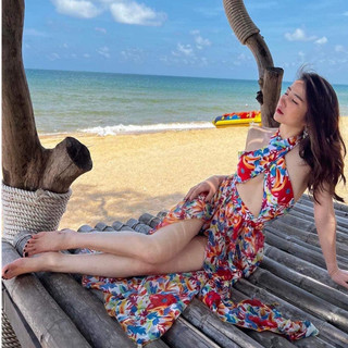 BIKINI 1 MẢNH KÈM MAXI IN HỌA TIẾT  BIKINISTORE