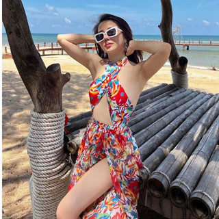 BIKINI 1 MẢNH KÈM MAXI IN HỌA TIẾT  BIKINISTORE
