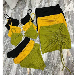 BIKINI 2 MẢNH ĐÍNH KHOEN KÈM VÁY NHIỀU MÀU SẮC BIKINISTORE