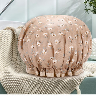 Mũ tắm, mũ ủ tóc lụa satin 2 lớp dày dặn chống thấm nước tốt mã M0272