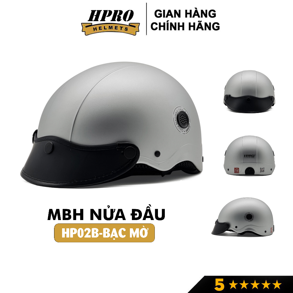 Ảnh Nón bảo hiểm thời trang Hpro helmet, có lỗ thông gió, kiểu dáng trẻ trung năng động, màu bạc cá tính, Freeside (52-56cm) 1