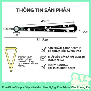 [Sẵn VN - Hỏa Tốc] Dây Đeo Thẻ 45cm Kèm Tơrua Kéo Rút Sử Dụng Móc Bao Đựng Thẻ Nhân Viên Phong Cách Nhân Vật Hoạt Hình