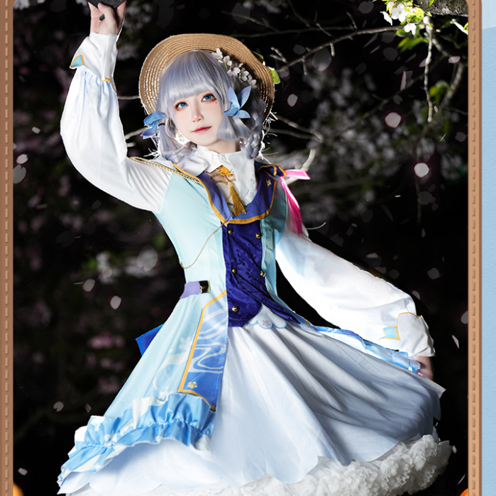 Mua Trang Phục COSPLAY Ayaka Ver Springbloom Missive Trong Genshin