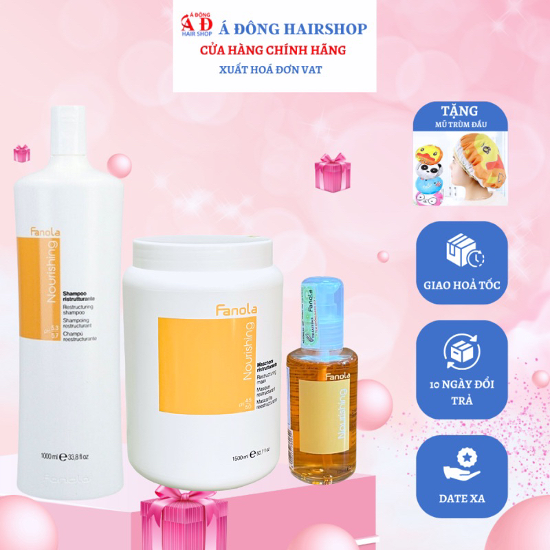Dầu hấp ủ tóc Fanola Nourishing Nutricare dưỡng ẩm mềm mượt chính hãng Ý 1500ml