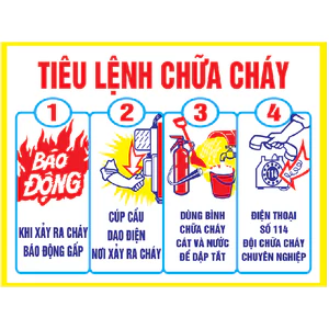 Bảng nội quy và tiêu lệnh chữa cháy kích thước 30x40 IN UV chống nước bảo hành 10 năm