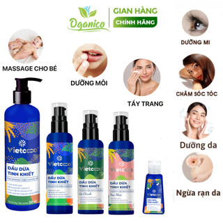 Dầu dừa Vietcoco nguyên chất hữu cơ ép lạnh mỹ phẩm, dưỡng mi, dưỡng tóc, dưỡng môi,dưỡng da chai xịt OGANICO