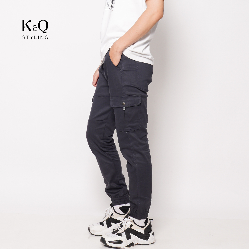 Ảnh Quần Túi Hộp Kaki unisex KQSTYLING Xám Chì co giãn cao cấp (xưởng quần jogger kaki) 3