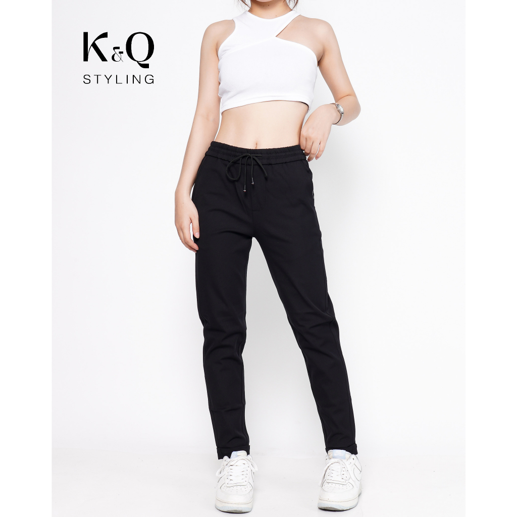 Ảnh Quần ống suông KQ STYLING kaki co giãn cao cấp đen 1