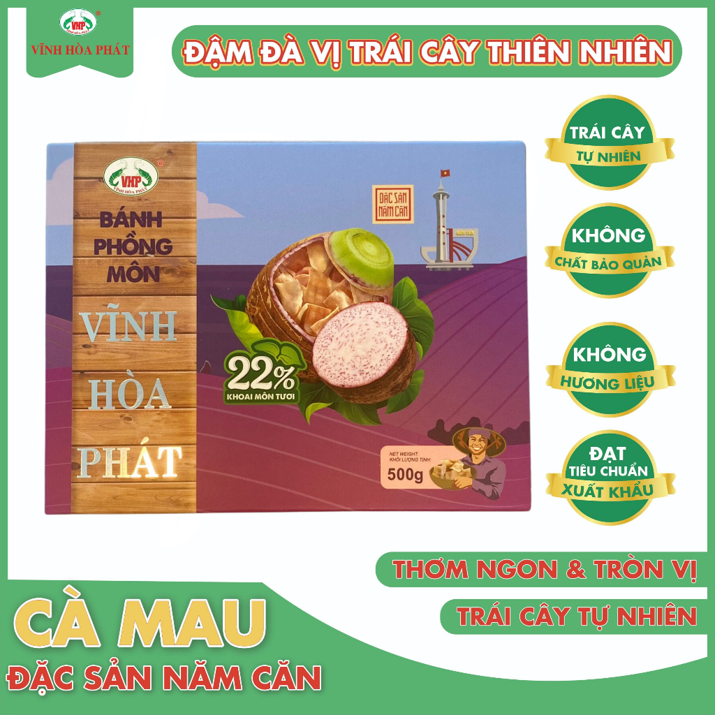 Bánh Phồng chay (Vị khoai môn) 250G Đặc Sản Năm Căn _ Cà Mau
