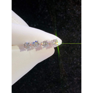 Loại tốt Bông tai kim cương (xoàn) Moissanite( 1 chiếc ) kèm kiểm định GRA bạc ý xi bạch kim