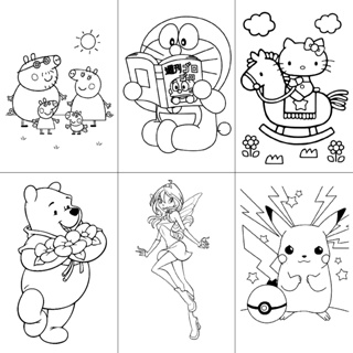 Giảm giá Bộ 100 Tranh tô màu nhân vật hoạt hình cho bé tập tô sáng tạo .  Luyện kỹ năng cầm bút. khổ A4 - BeeCost