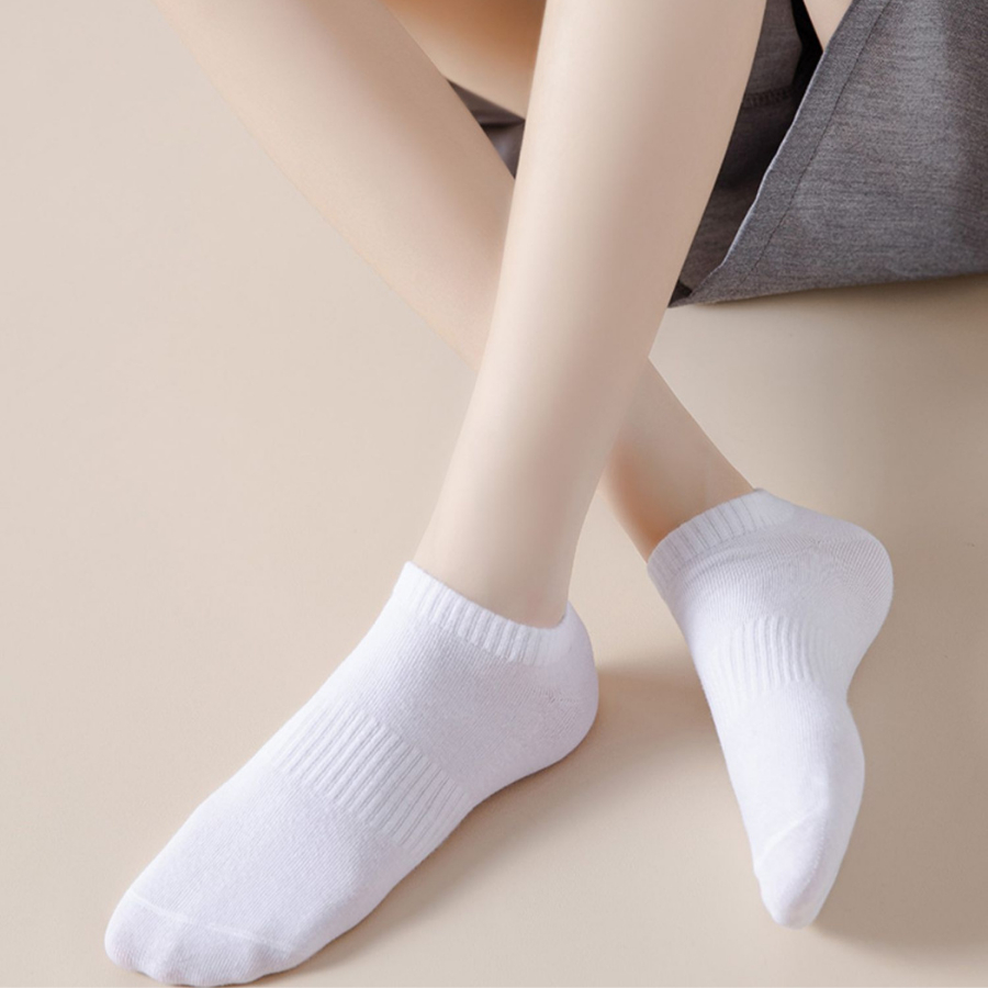 [Mua 5 đôi tặng 1] Tất Trắng Cổ Cao Nam Nữ Thể Thao Dày Dặn, Dệt Kim Thoáng Khí Tất 3B- Sỉ tất toàn quốc