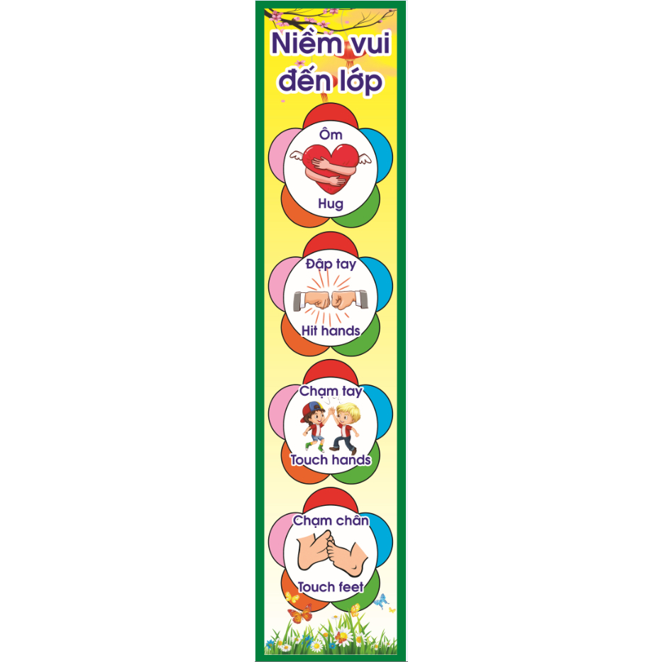 KHẨU HIỆU TRANG TRÍ: Mỗi ngày đến lớp là một ngày vui kích thước 25cmx110cm