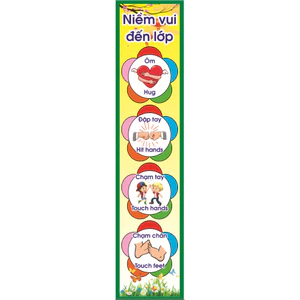 KHẨU HIỆU TRANG TRÍ: Mỗi ngày đến lớp là một ngày vui kích thước 25cmx110cm