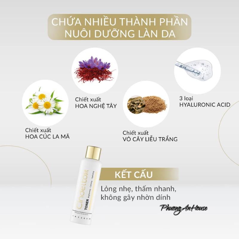 Toner men vi sinh Cindeltox Revital nước cân bằng tái tạo trắng sáng da 200ML - PHUONGANHOUSE