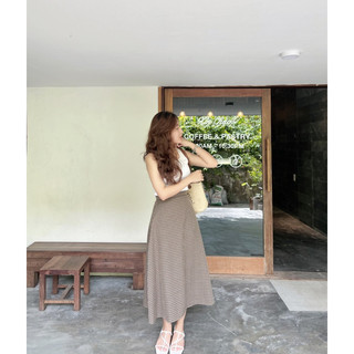 Chân váy hoạ tiết caro dáng xoè thiết kế Ma Vie