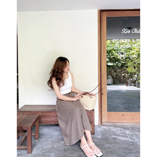 Chân váy hoạ tiết caro dáng xoè thiết kế Ma Vie