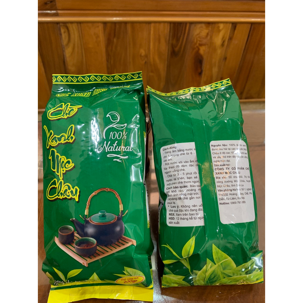 Trà Xanh Mộc Châu Loại Đặc Biệt. 200gr Chè Xanh Hương Vị Thơm - Nước Xanh - Đậm Vị