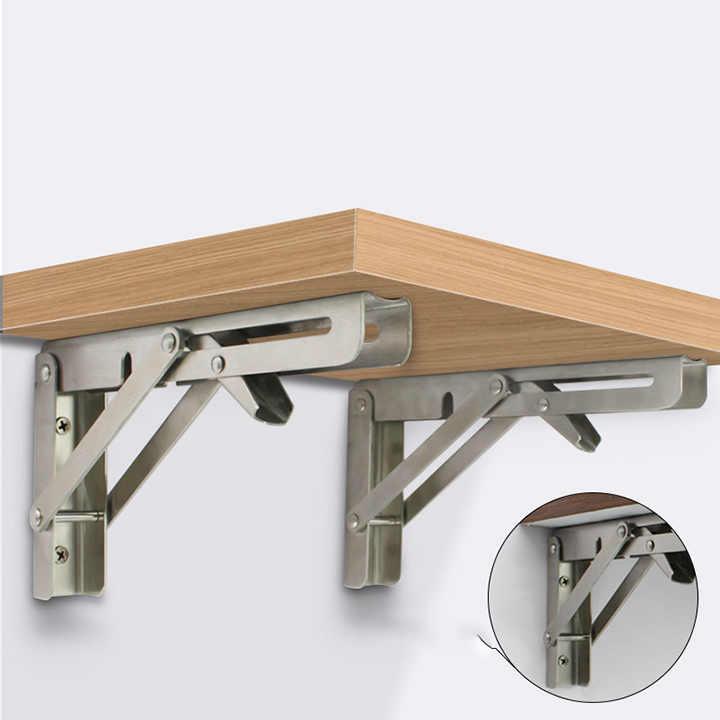 Bộ 2 Bản Lề Gấp , Bộ 2 Gía Đỡ Inox - Bảo Hành 12 Tháng .