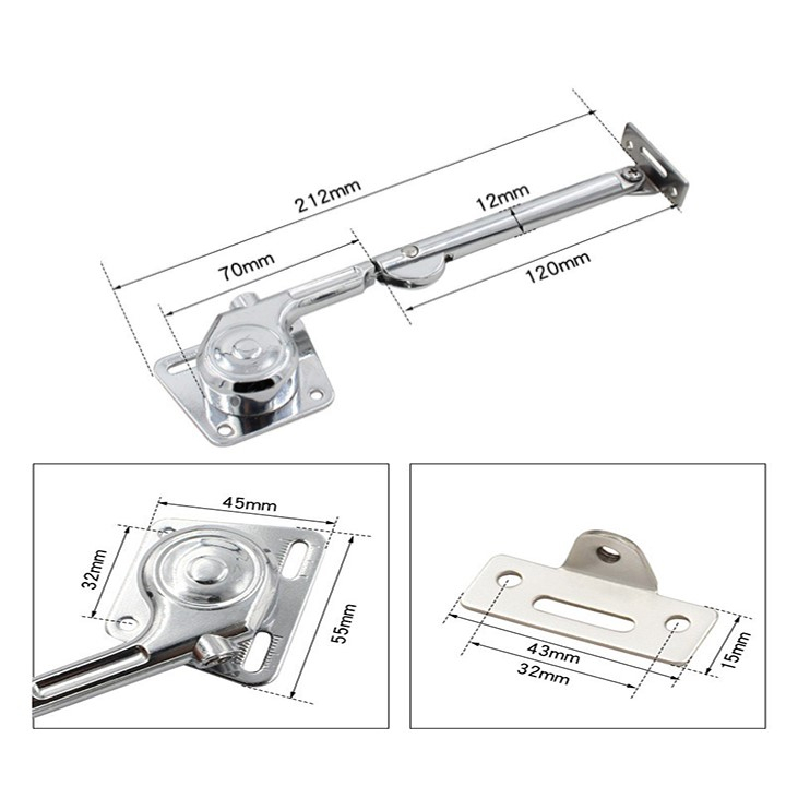 Bộ 2 Tay Nâng Đỡ Cánh Tủ Cao Cấp Inox - Bộ 2 ChiếC