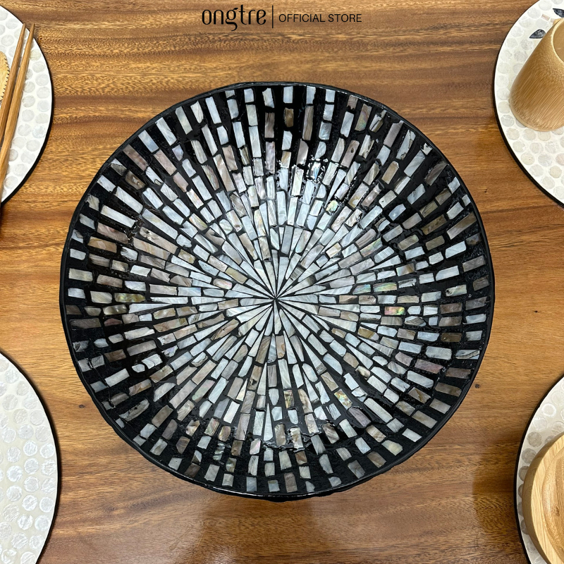 Bát Khảm Trai ONGTRE Cao Cấp, Tô Ăn Salad, Trộn Salad, Đựng Hoa Quả, Decor Bàn Ăn
