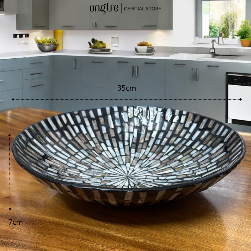 Bát Khảm Trai ONGTRE Cao Cấp, Tô Ăn Salad, Trộn Salad, Đựng Hoa Quả, Decor Bàn Ăn