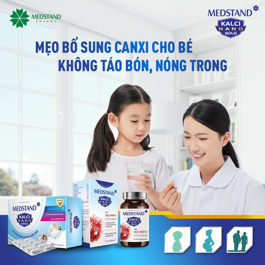 Viên bổ sung Calci, vitamin D3 phát triển chiều cao, giảm nguy cơ loãng ...
