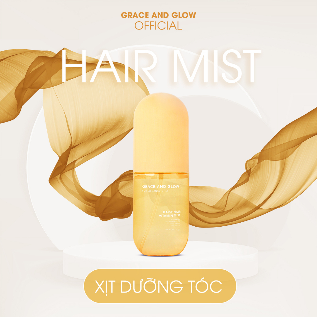 Grace & Glow Xịt dưỡng tóc Daisy Hair Vitamin Mist Xịt dưỡng tóc hương