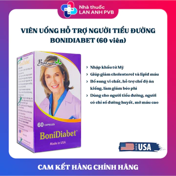 BONIDIABET (Hàng nhập khẩu) - Hỗ trợ phòng biến chứng tiểu đường, giảm mỡ máu, giảm cholesterol.