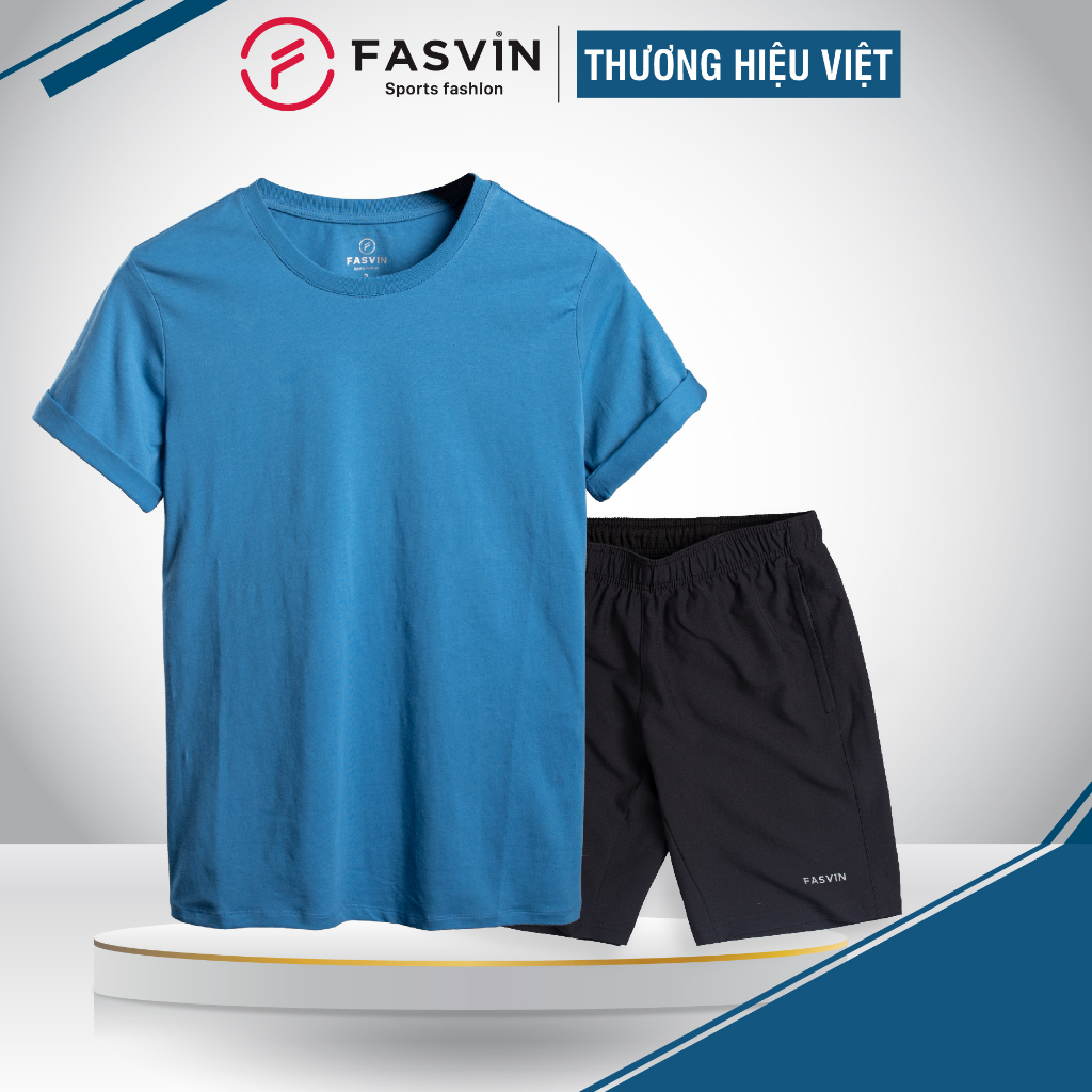 Bộ quần áo thể thao nam Fasvin AT22503.HN áo cotton quần gió hàng đẹp và rất tiện dụng hàng ngày.
