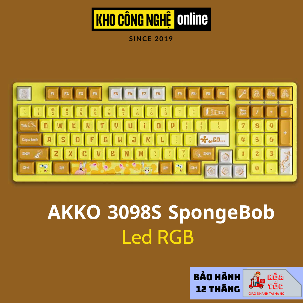 Bàn phím AKKO 3098S SpongeBob (RGB / PBT Dye-subbed / JDA profile ...