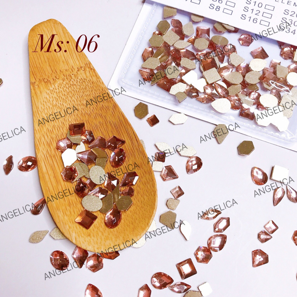 100 viên đá khối chân bằng Angelica đủ màu làm nail