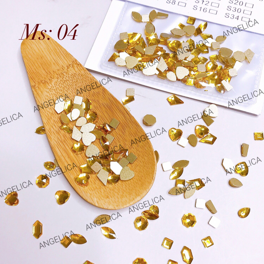100 viên đá khối chân bằng Angelica đủ màu làm nail