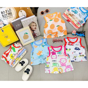 Bộ ba lỗ cho trẻ em coton sợi tre bền, mỏng, nhẹ có co giãn cho bé từ 6 - 16kg, vải thoáng mát tốt